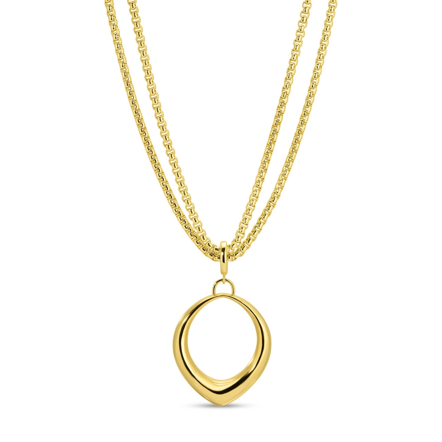 Long or Doubled Up Elongated Large Open Drop Necklace