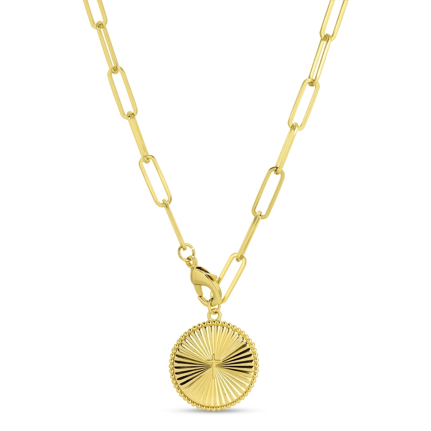 Adjustable Lariat Cross Accented Pendant Necklace
