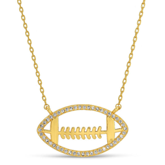 Glitzy Football Necklace