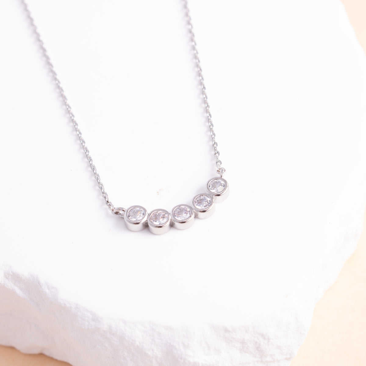 Faux Multi Diamond Necklace