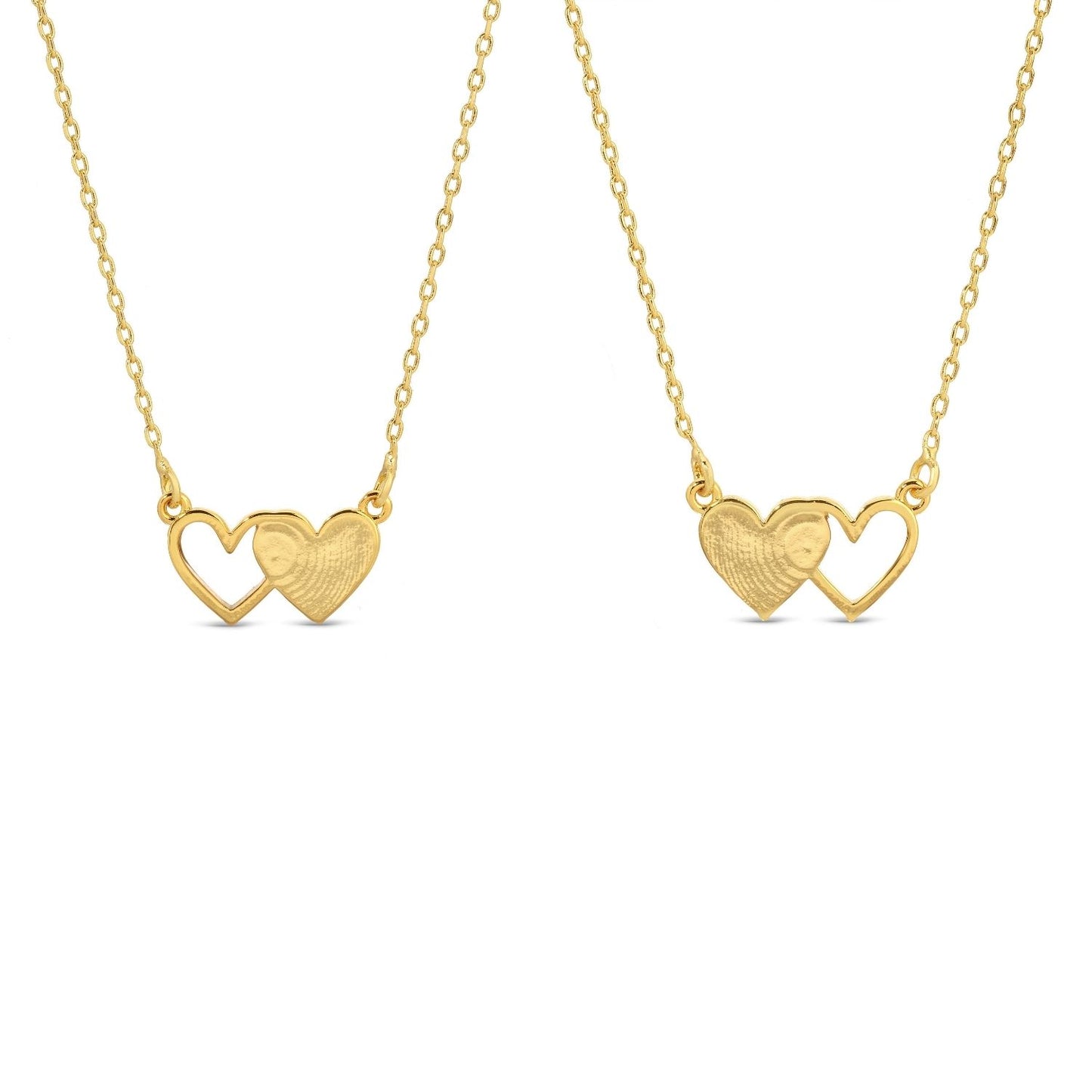BFF Necklaces - Pair of Side by Side Hearts