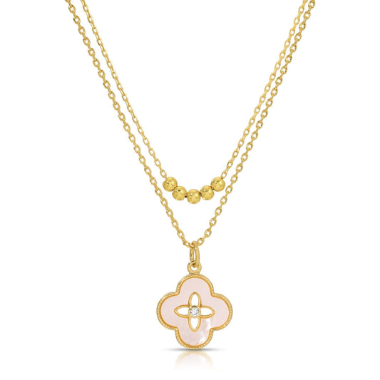 Simple Layered Quatrefoil Necklace