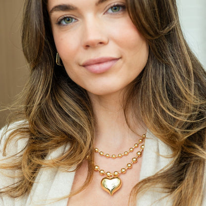 Large Bubble Heart on Statement Ball Chain