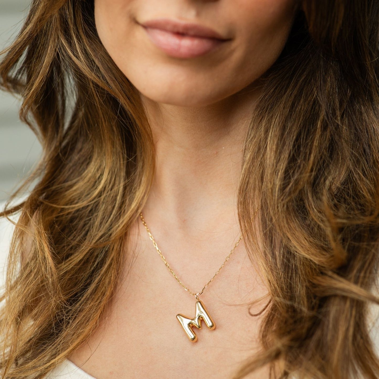 Large Balloon Initial Pendant
