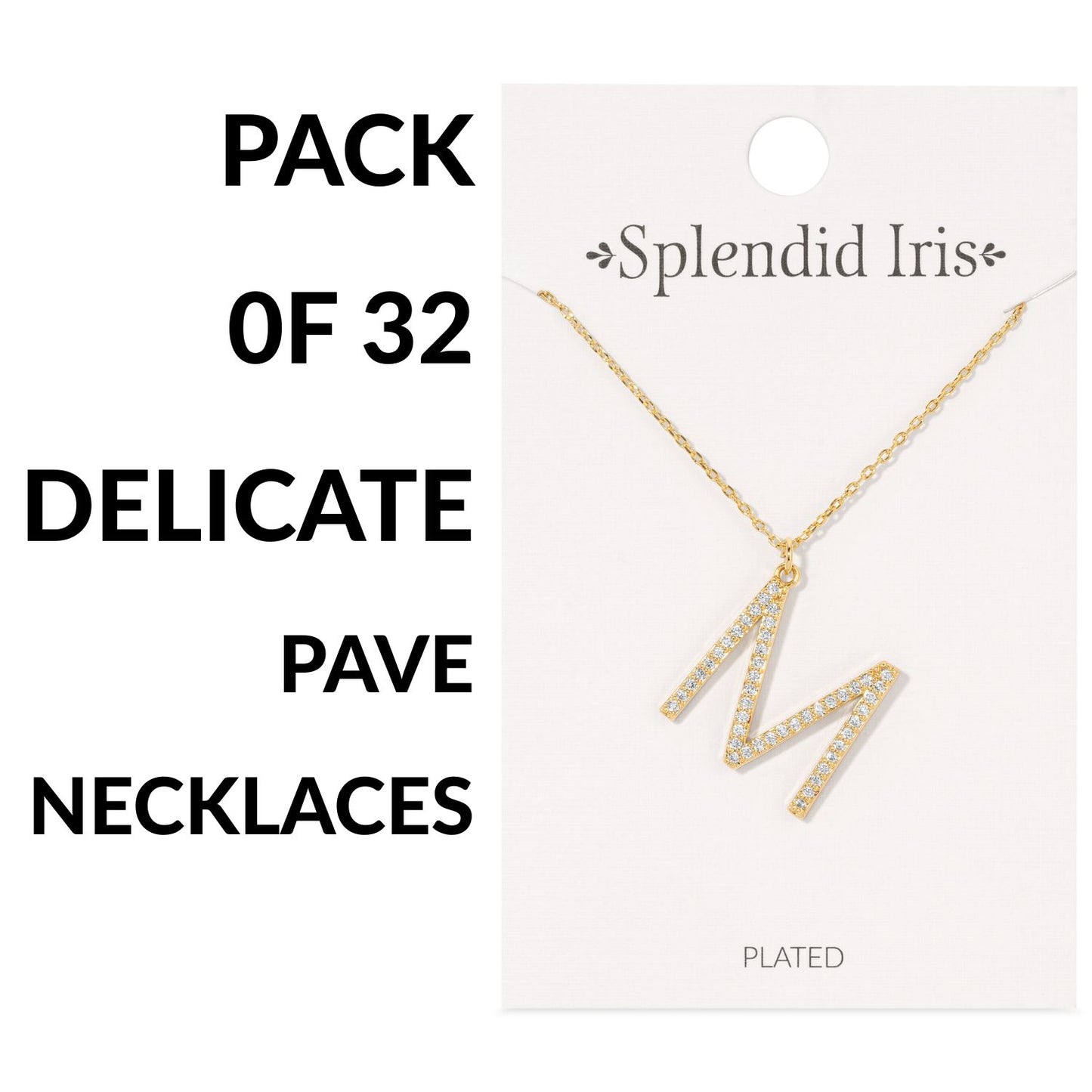 Set/32 Large Pave Initial Pendants