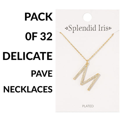 Set/32 Large Pave Initial Pendants