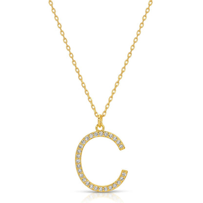 Large Pave Initial Pendants