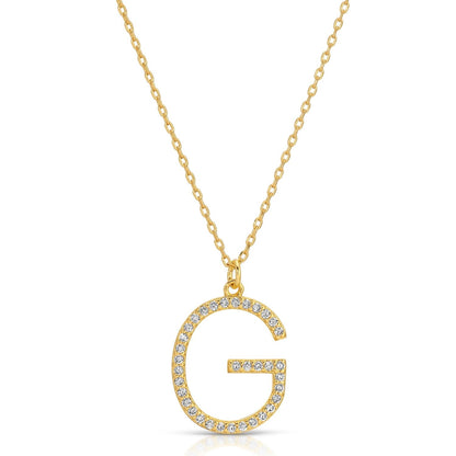 Large Pave Initial Pendants