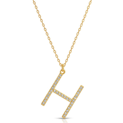 Large Pave Initial Pendants