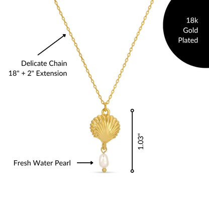 Coastal Charm Seashell & Pearl Necklace
