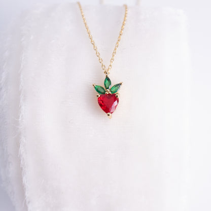 Delicate Strawberry Necklace