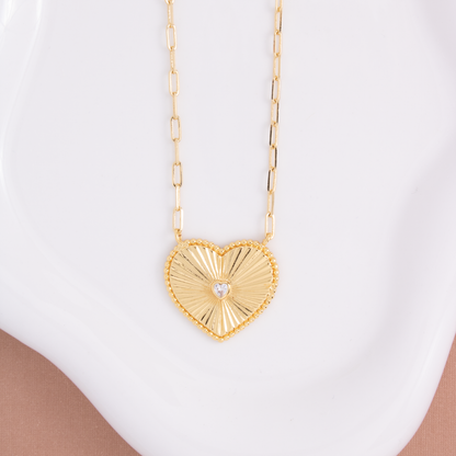 Large Heart Burst Necklace