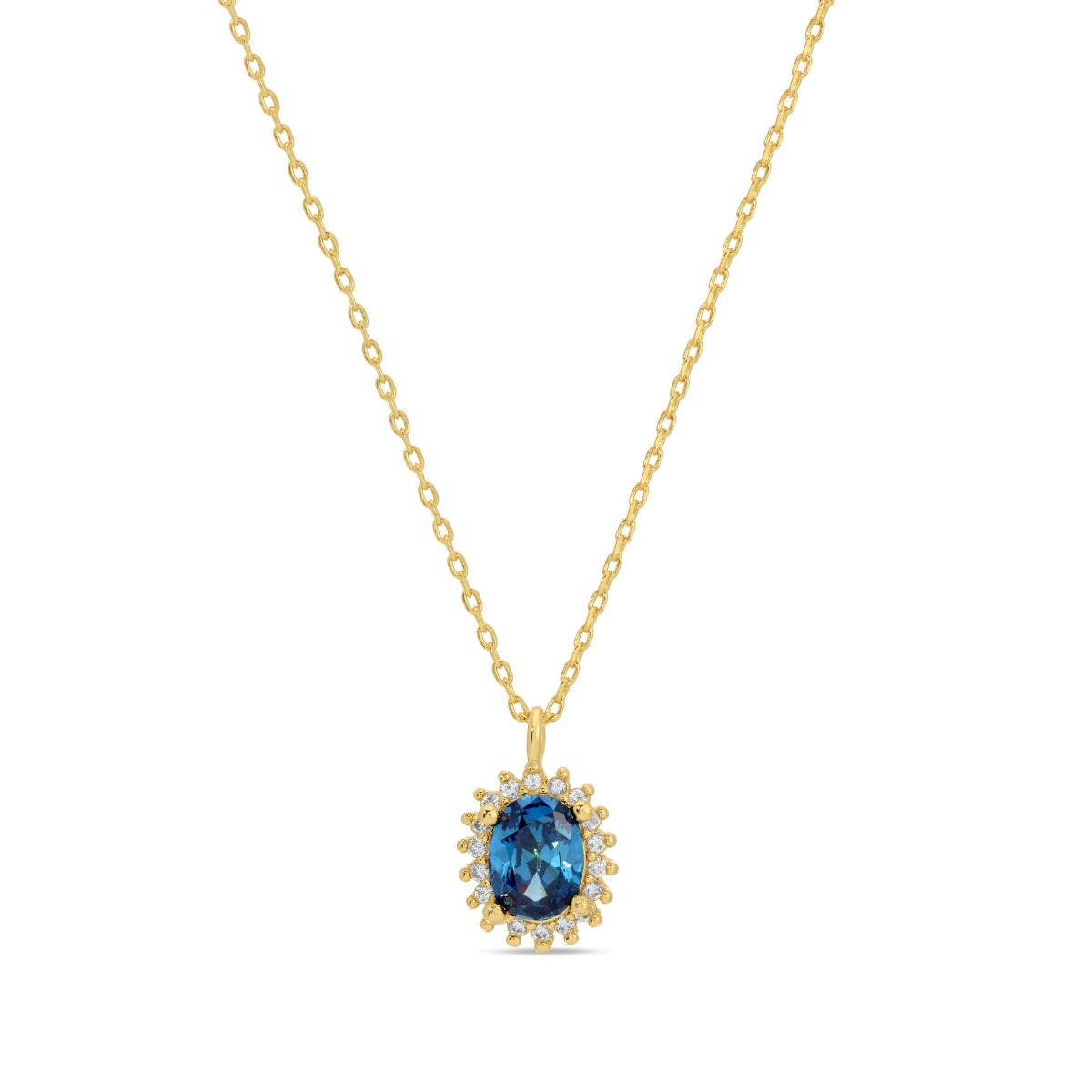 Timeless Oval Cubic Zirconia Halo Necklace
