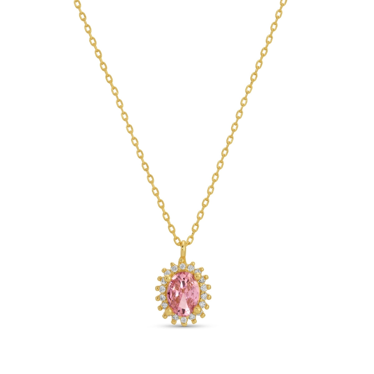 Timeless Oval Cubic Zirconia Halo Necklace