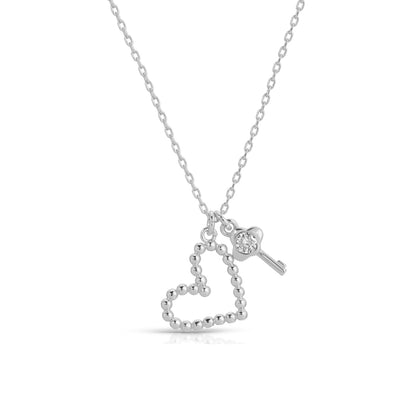 Heart and Key Pendant Necklace