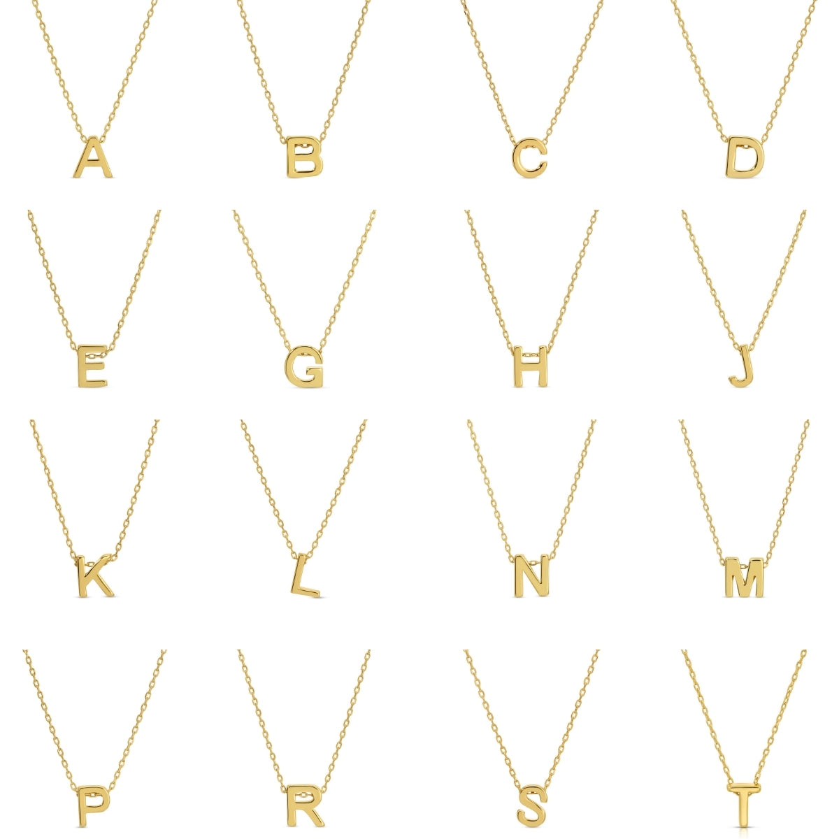 Set/32 Small Initial Pendants with Chain Running Through (2 of each letter)