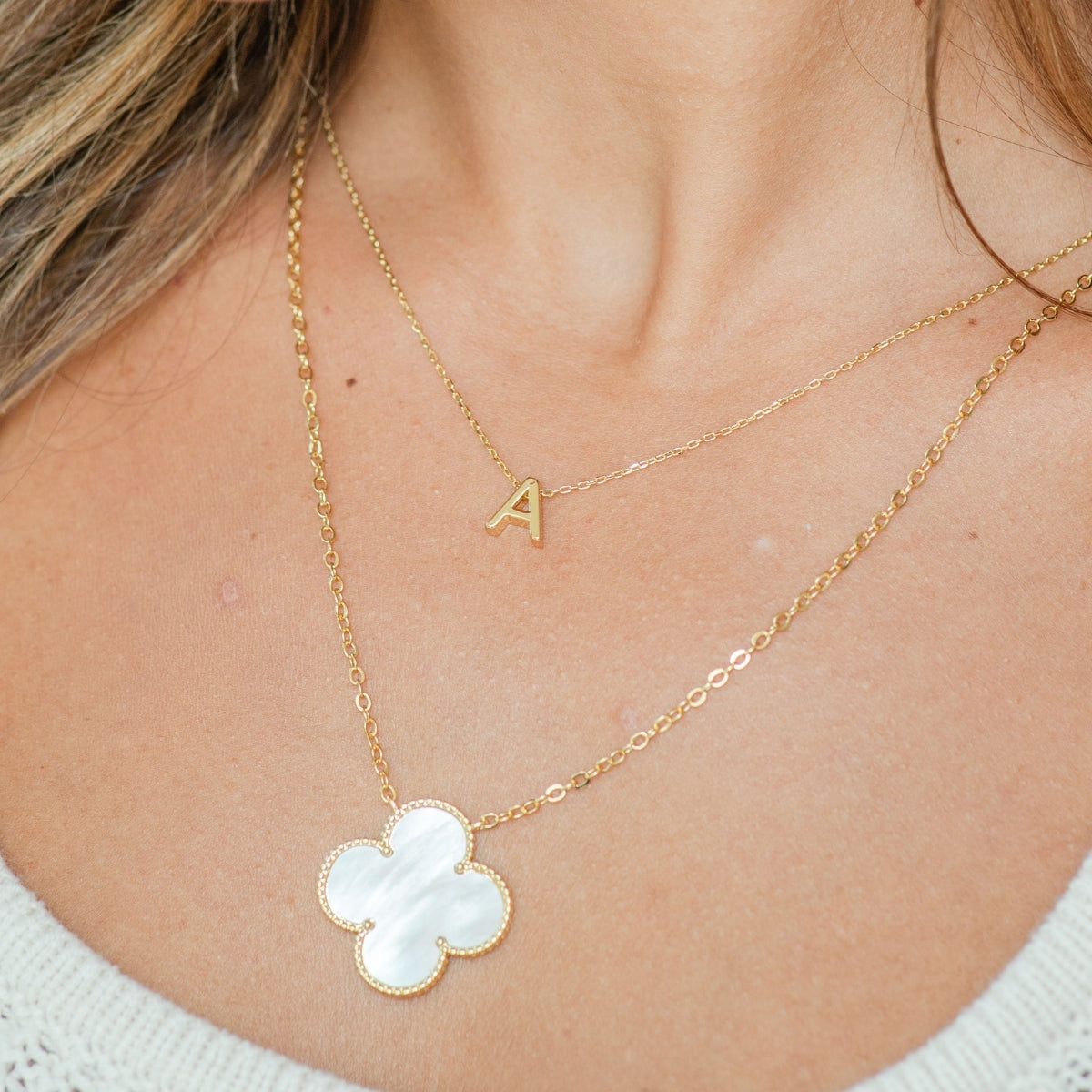 Set/32 Small Initial Pendants with Chain Running Through (2 of each letter)