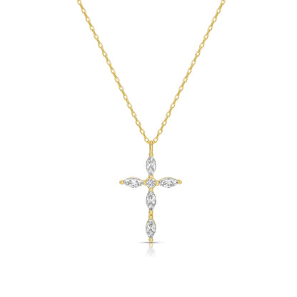 Classic Devotion: Delicate Cubic Zirconia Cross Necklace