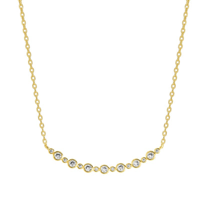 Curved CZ Pendant Necklace