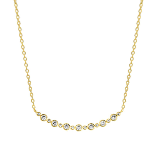 Curved CZ Pendant Necklace