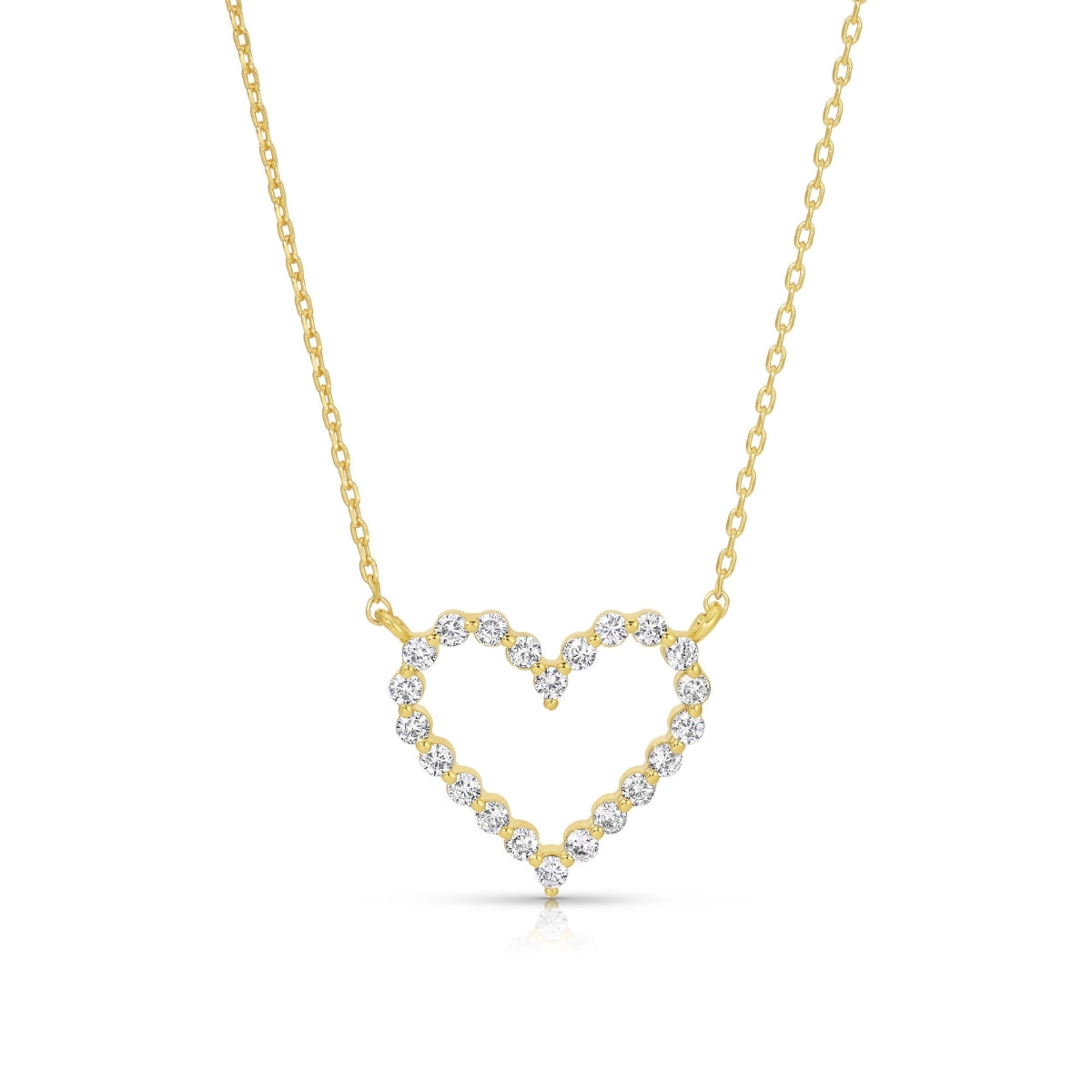 Delicate Heart Pendant with CZ Necklace
