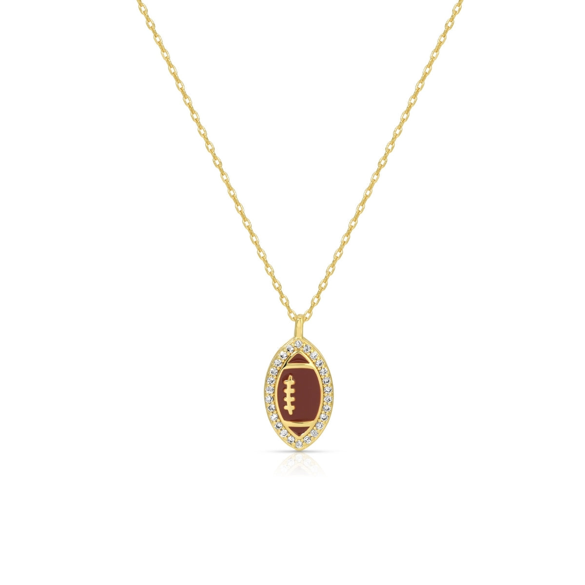 Delicate Shimmering Football Pendant Necklace