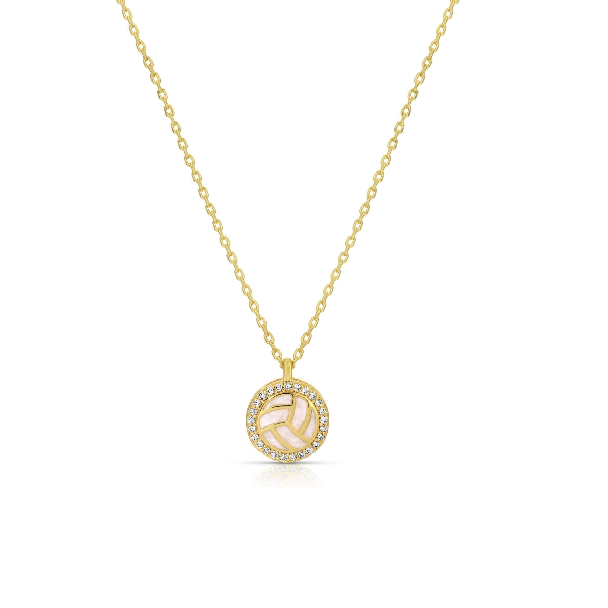 Delicate Shimmering Volleyball Pendant Necklace