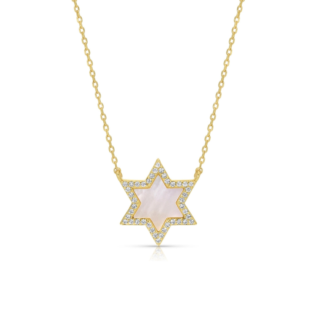 Delicate Pavé Star of David Pendant Necklace