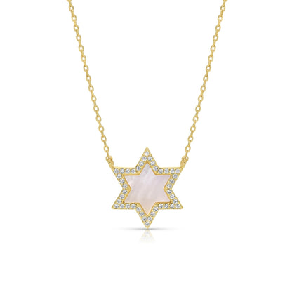 Delicate Pavé Star of David Pendant Necklace