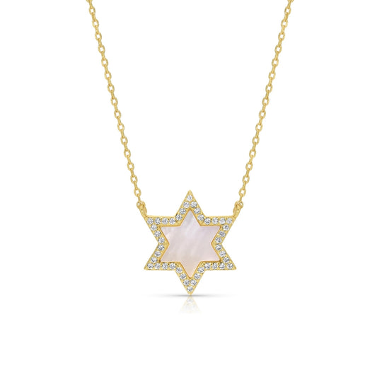 Delicate Pavé Star of David Pendant Necklace