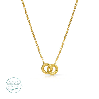 Connected Circles Necklace, Water-Resistant