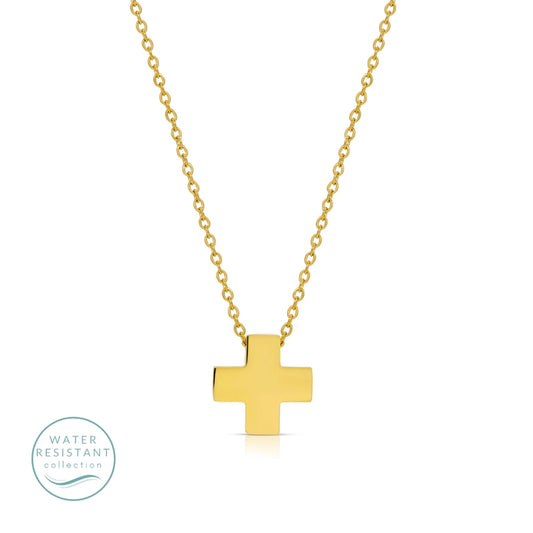 Balanced Cross Pendant Necklace, Water-Resistant