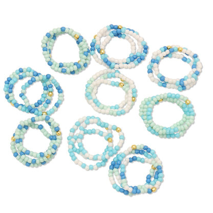 Set/24 Assorted Color 2mm Stretch Seed Bead Rings