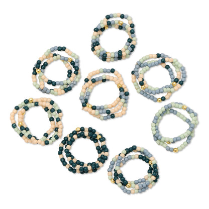 Set/24 Assorted Color 2mm Stretch Seed Bead Rings