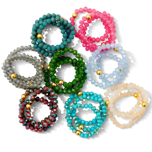 Set/24 Stretch Crystal Rings