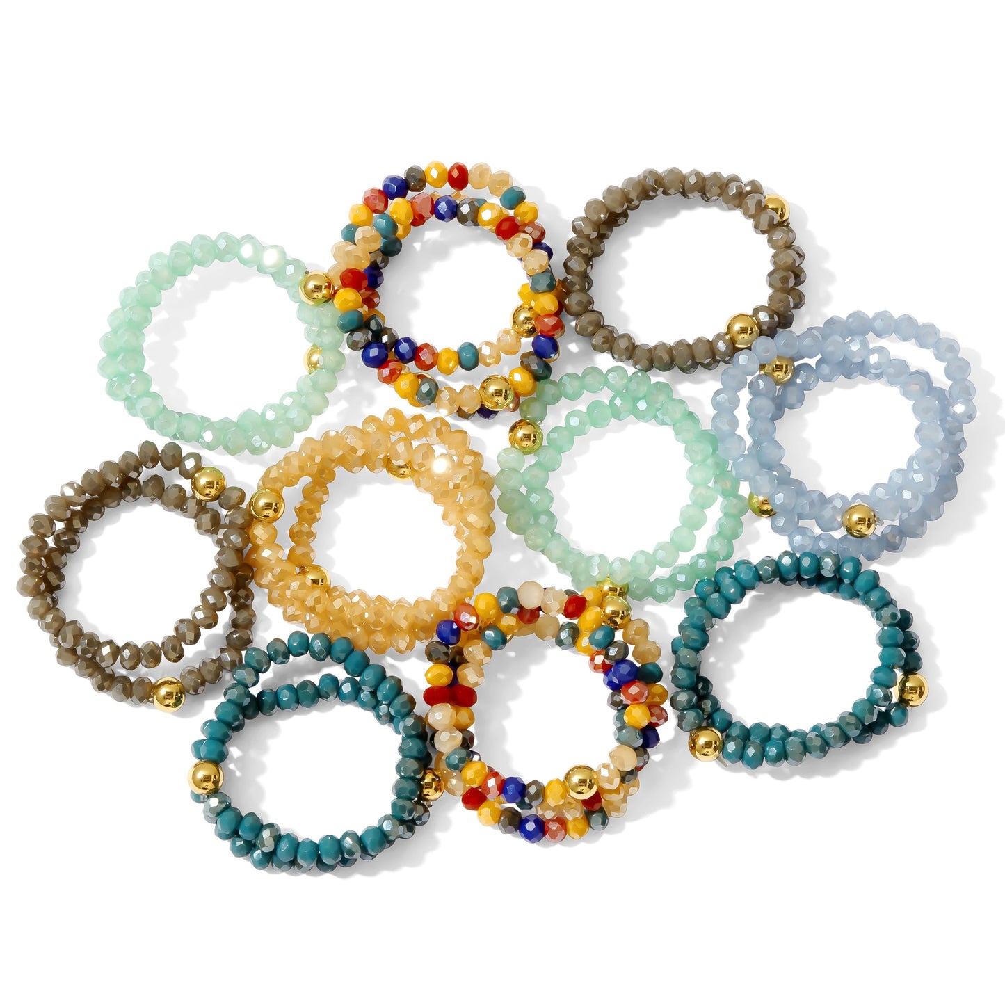 Set/24 Stretch Crystal Rings