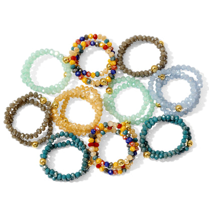 Set/24 Stretch Crystal Rings