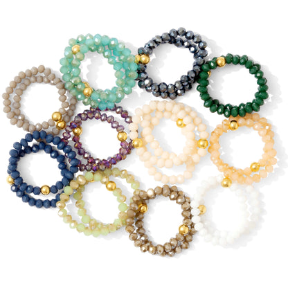 Set/24 Stretch Crystal Rings