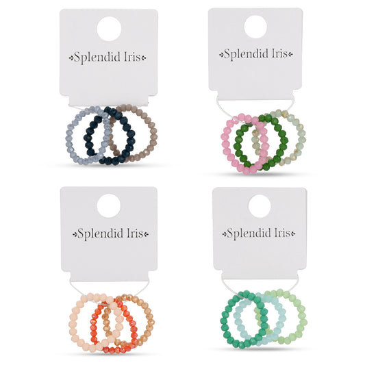 Pack of 8 (Set/3 Crystal Rings)