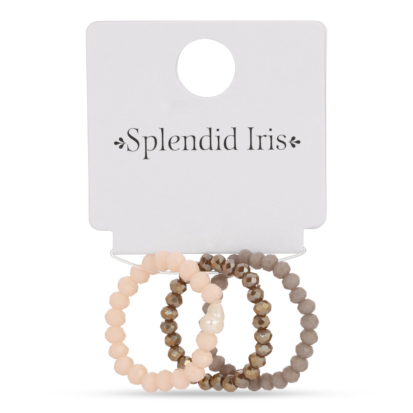 Pack of 8 (Set/3 Crystal & Pearl Rings)