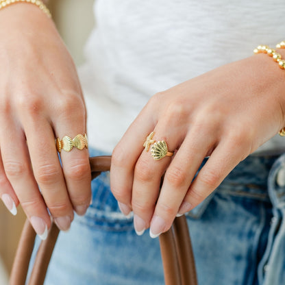 Scallop Shell Adjustable Ring