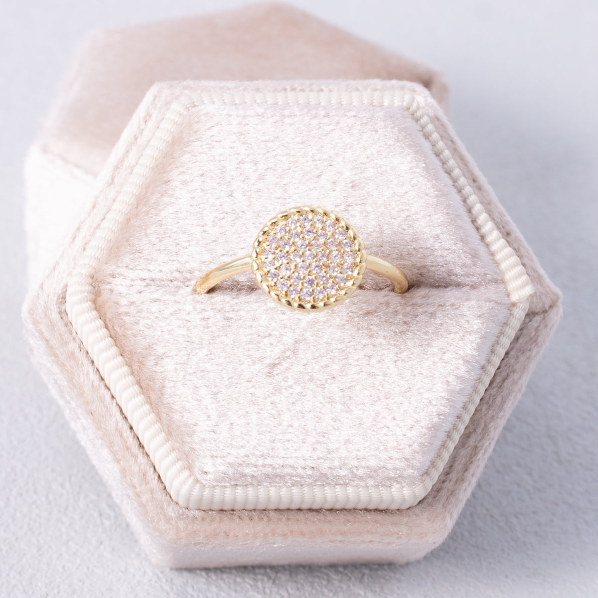 Pavé Circle Delicate Adjustable Ring