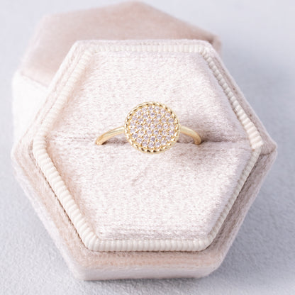 Pavé Circle Delicate Adjustable Ring