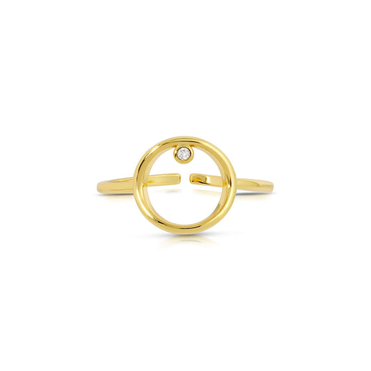 Delicate Adjustable Ring with Shimmer Accent