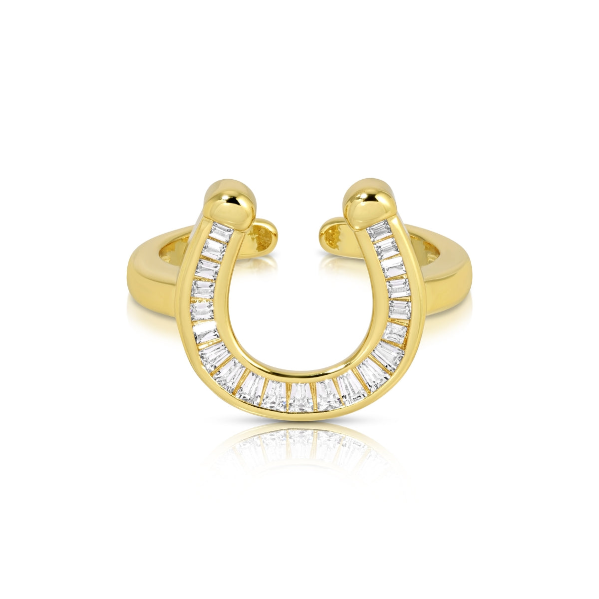 Bold Shining Horseshoe Adjustable Ring