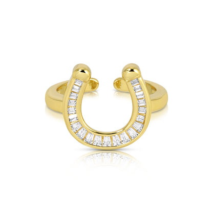 Bold Shining Horseshoe Adjustable Ring