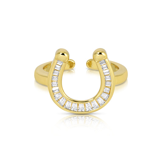 Bold Shining Horseshoe Adjustable Ring