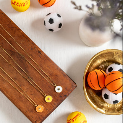Swish! Basketball Pendant Necklace