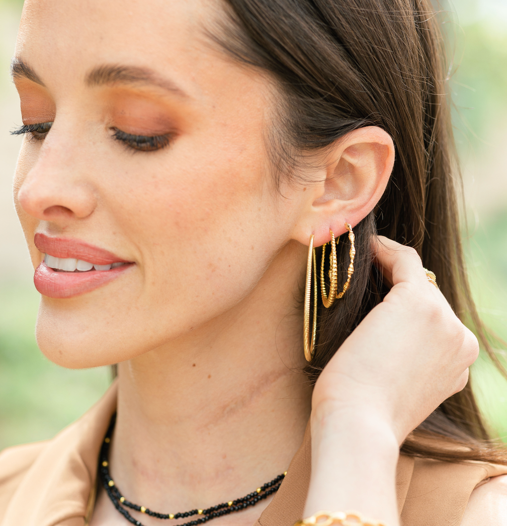 Large Shimmer Latch Back Hoops