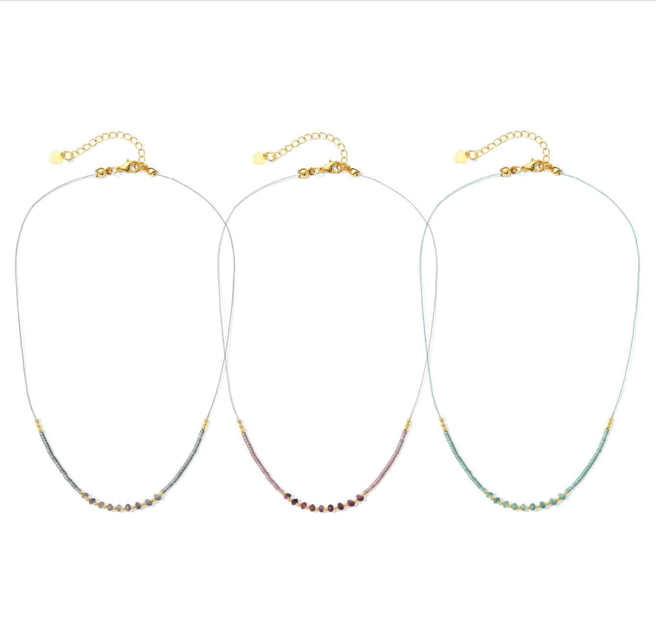 Set/12 Touch of Shimmer String Necklaces